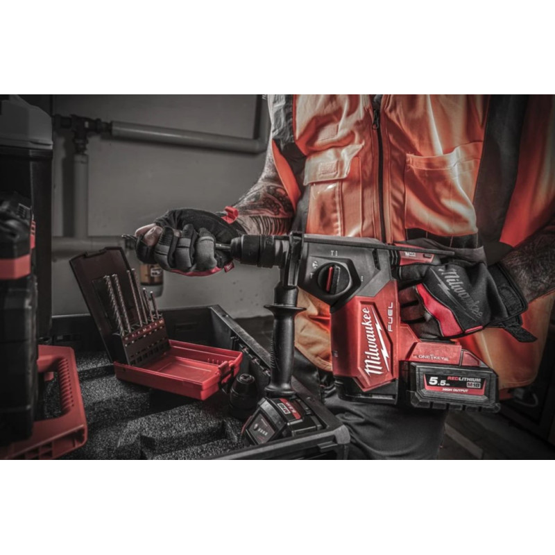 Перфоратор акумуляторний SDS-PLUS MILWAUKEE, M18 ONEFHX-0X, 2,5Дж (каркас, патрон FIXTEC 13мм, HDкейс)