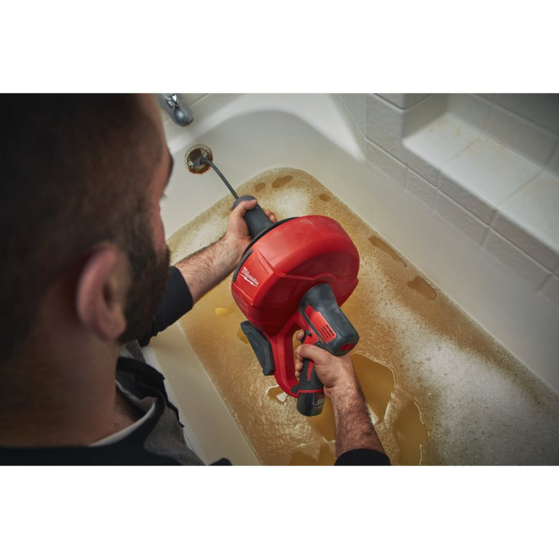 Машина прочистна акумуляторна MILWAUKEE, M12 BDC8-202C, трос 8м (зарядний пристрій С12 С , 2 акумулятори М12 В2 2Аг, відро, карт