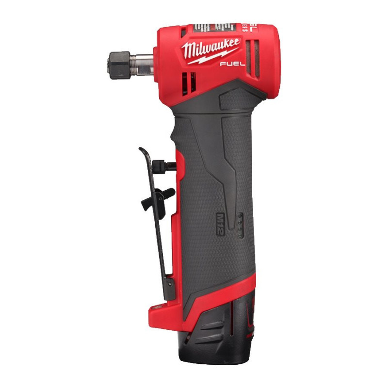 Шліфмашина кутова цангова акумуляторна MILWAUKEE M12 FDGA-422B, (заряд.пристрій, 2 акумулятори М12 2Аг та 4Аг, 2 цанги, сумка)