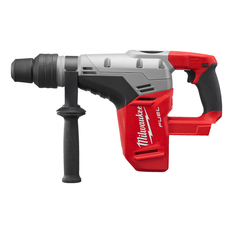 Перфоратор акумуляторний безщітковий SDS-MAX MILWAUKEE, M18 CHM-0, 6Дж (каркас, бічна рукоять, обмежувач глибини, кейс)