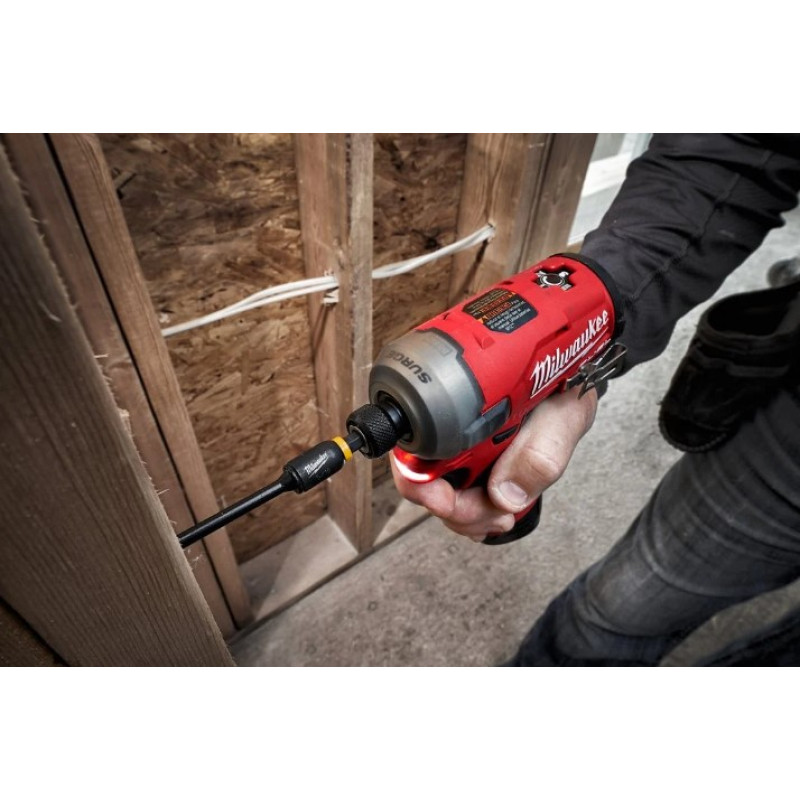 Шуруповерт ударний гідравлічний акумуляторний безщітковий 1/4'' HEX MILWAUKEE, M12 FQID-0, 50Нм (каркас, кліпса для ременя, карт