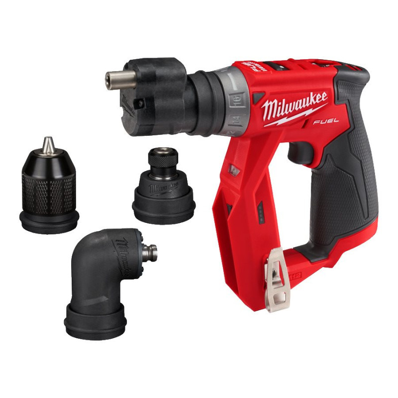 Дриль-шурупокрут акумуляторний MILWAUKEE, M12 FDDXKIT-0X, 34Нм (4 насадки FIXTEC, кліпса для ременя, HD кейс)
