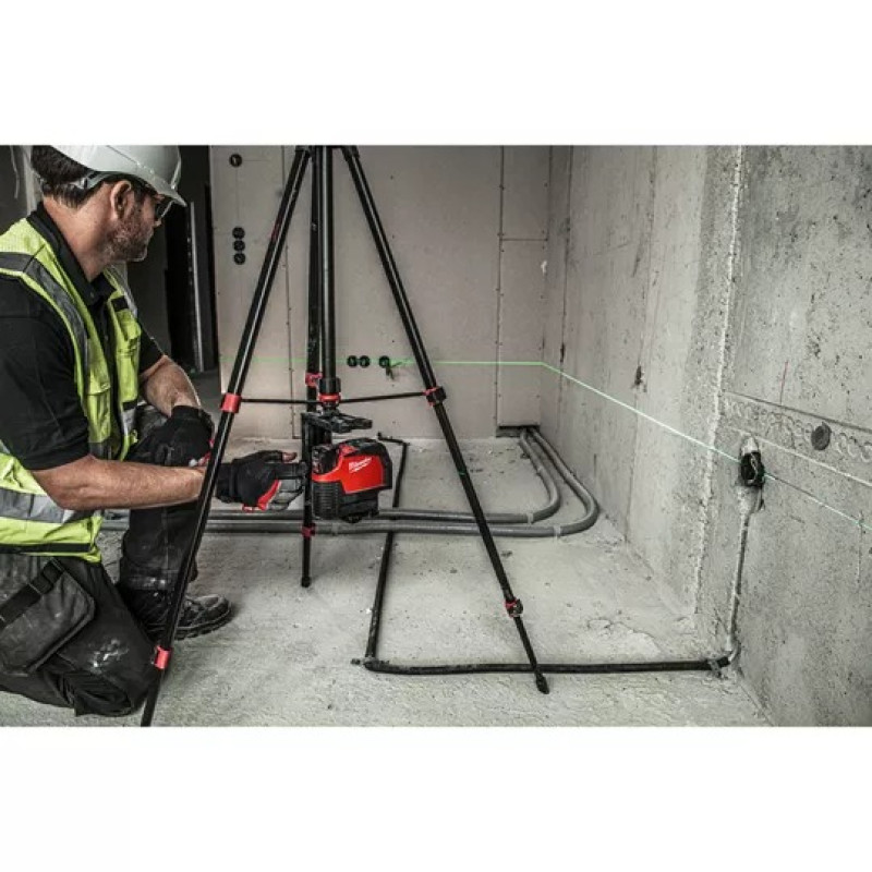 Нівелір лазерний лінійно-точковий акумуляторний MILWAUKEE M12 CLLP-301C (зелений промінь)