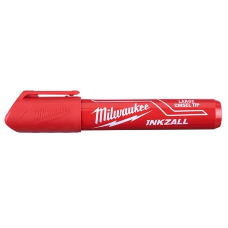 Маркер для будмайданчика INKZALL MILWAUKEE, великий (L), червоний (48223256) (12шт.)