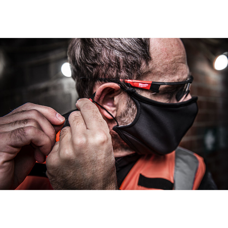 Маска захисна для обличчя тканинна MILWAUKEE, розмір L/XL, (3шт)