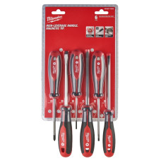 Набір викруток магнітних з тригранною рукояткою MILWAUKEE, (PZ1/PZ2/SL3/ SL4/SL5,5/SL6,5) (6шт)