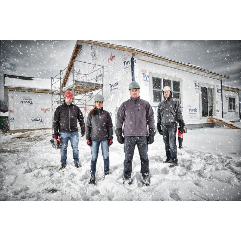 Куртка (толстовка) з електропідігрівом акумуляторна MILWAUKEE, M12 HH GREY3-0 (XL), сіра