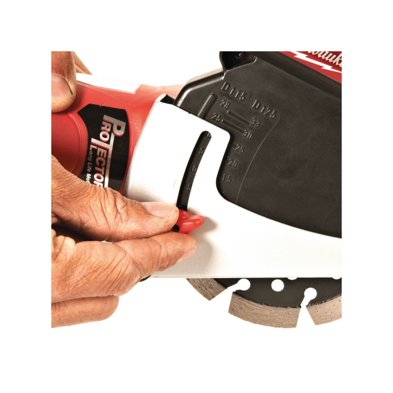 Шліфмашина кутова MILWAUKEE, AGV 12-125 X DEC-SET, 1200Вт, діаметр 125мм (система пиловидалення, антивібраційна рукоять, опорна