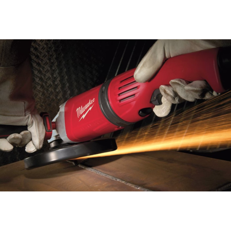 Шліфмашина кутова MILWAUKEE, AGV 21-230 GEX, 2100Вт, діаметр 230мм (захисний кожух, антивібраційна рукоять, опорна та притискна