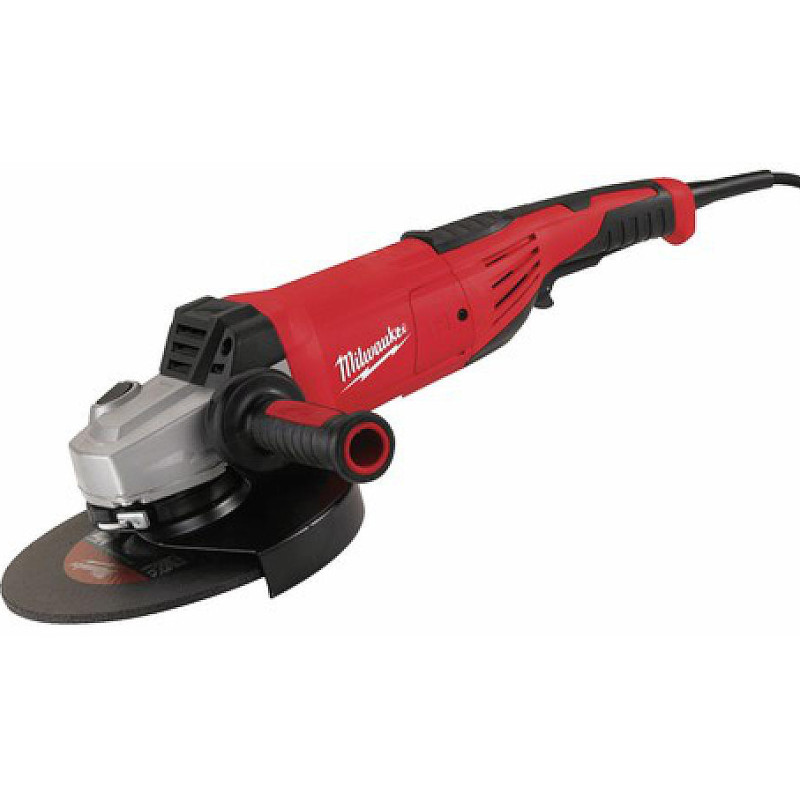 Шліфмашина кутова MILWAUKEE, AGV 22-230 E, 2200Вт, діаметр 230мм (захисний кожух, антивібраційна рукоять, опорна та притискна га