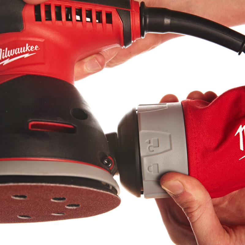 Шліфмашина ексцентрикова MILWAUKEE, ROS 125 E, 300Вт, діаметр 125мм (шліфпапір, пилозбірник, кабель, сумка)