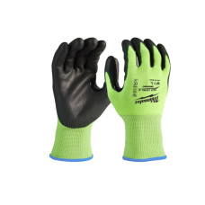 Рукавиці робочі сигнальні Hi-Vis MILWAUKEE, з опором порізам 2/B рівня, розмір 11/XXL