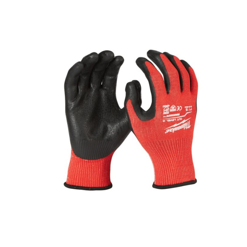 Рукавиці робочі MILWAUKEE, з опором порізам 3/C рівня, розмір 9/L, (12 пар)