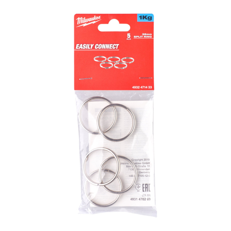 Кільце для страхувальної системи MILWAUKEE, діаметром 5см, для ваги до 1кг (5шт)
