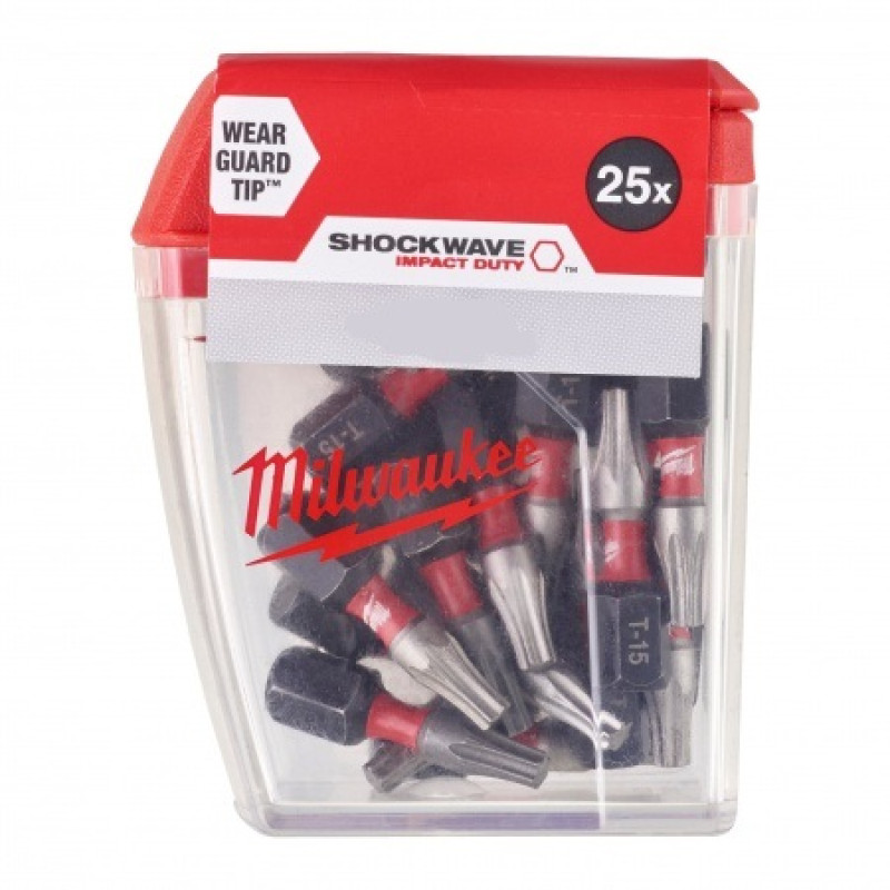 Біта SHOCKWAVE MILWAUKEE, TX30, 25мм, (25шт), пластикова коробка
