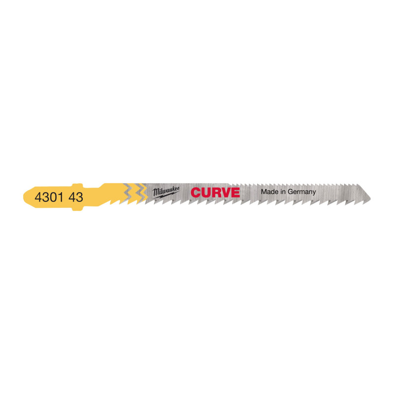 Полотна для лобзиків Curve MILWAUKEE, 75х2,5мм, (5шт), (деревина, фігурний різ)