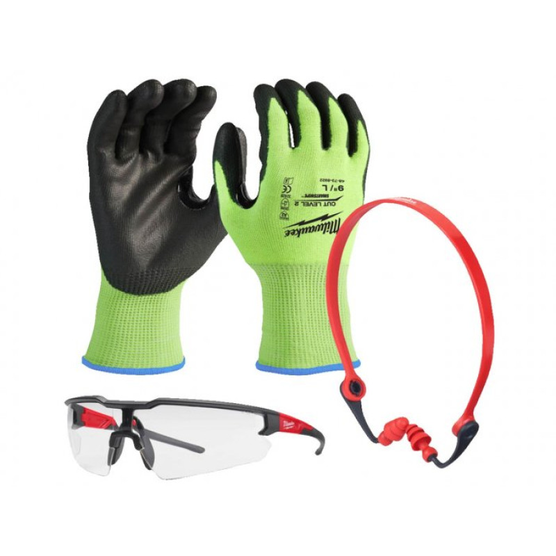 Комплект ЗІЗ Milwaukee PPE Kit 1 - G.9/L (рукавиці, окуляри, беруши)