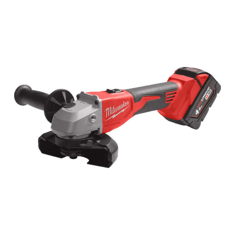 Шліфмашина кутова акумуляторна безщіткова MILWAUKEE, M18 BLSAG125X-402X, діаметр 125мм (зарядний.пристрій М12-18 С, 2 акумулятор