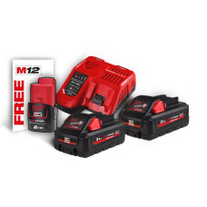 Енергокомплект Li-Ion MILWAUKEE, M18 HNRG-302 (зарядний пристрій M12-18FC, 2 акумулятори М18 HВ3 3Аг, картонне пакування) + акум