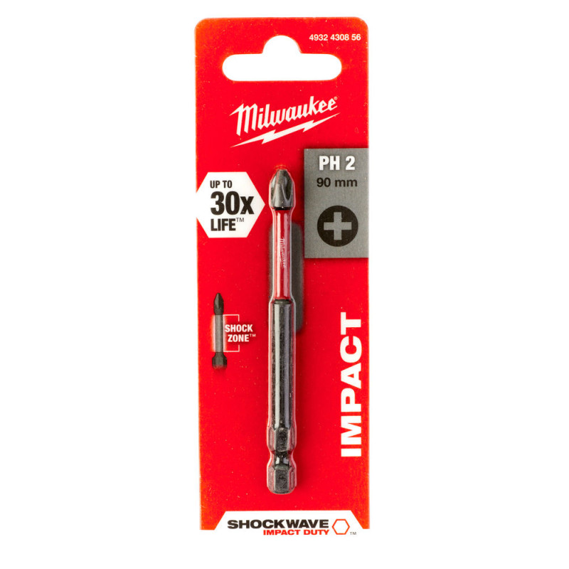 Біта SHOCKWAVE MILWAUKEE, PH2, 90мм