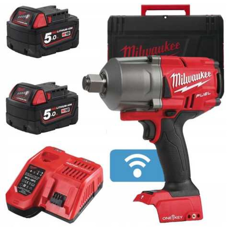 Гайковерт акумуляторний безщітковий 3/4'' MILWAUKEE, M18 ONEFHIWF34-502X, 2034Нм, з кільцем (зарядний пристрій M12-18 FC, 2 акум