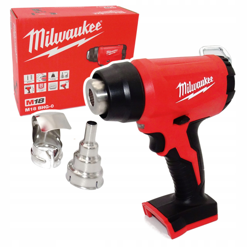 Термоповітродувка акумуляторна MILWAUKEE, M18 BHG-0 (каркас, аксесуари, картонне пакування)