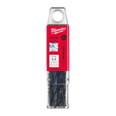 Свердло по металу HSS-R MILWAUKEE DIN338, діаметр 6,0х93х57мм, (10шт), пластикова коробка