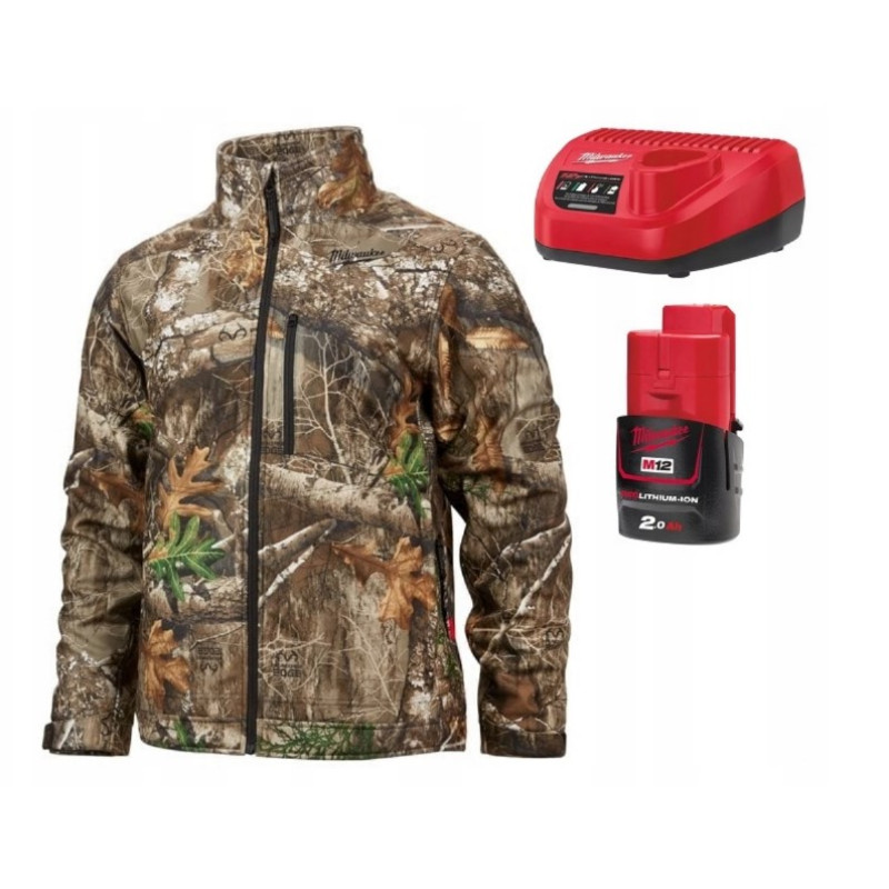 Куртка з підігрівом MILWAUKEE, M12 HJCAMO6-201(XXL), камуфляжна (розмір XXL) (+зар.пр., 1 акум.Х 2Аг)