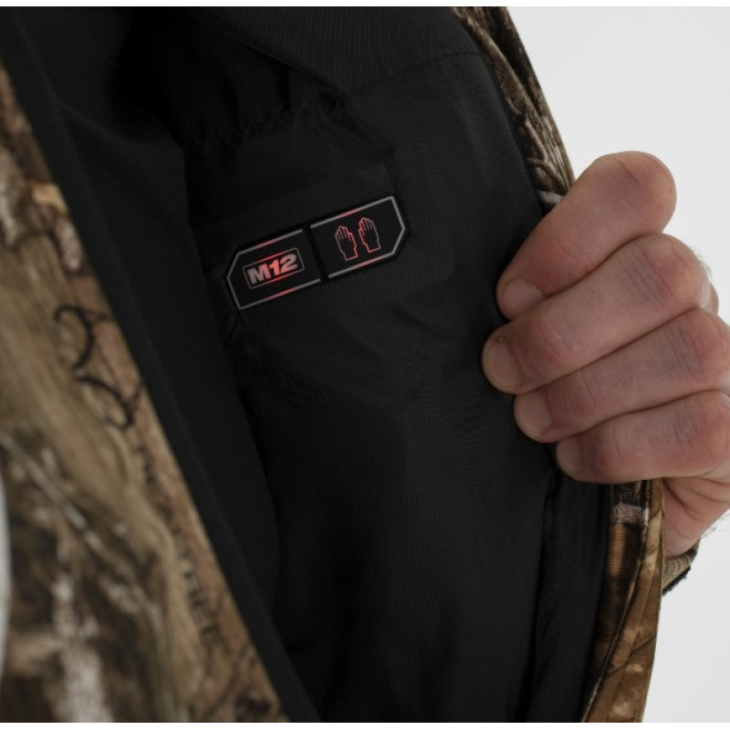 Куртка з підігрівом MILWAUKEE, M12 HJCAMO6-201(XXL), камуфляжна (розмір XXL) (+зар.пр., 1 акум.Х 2Аг)