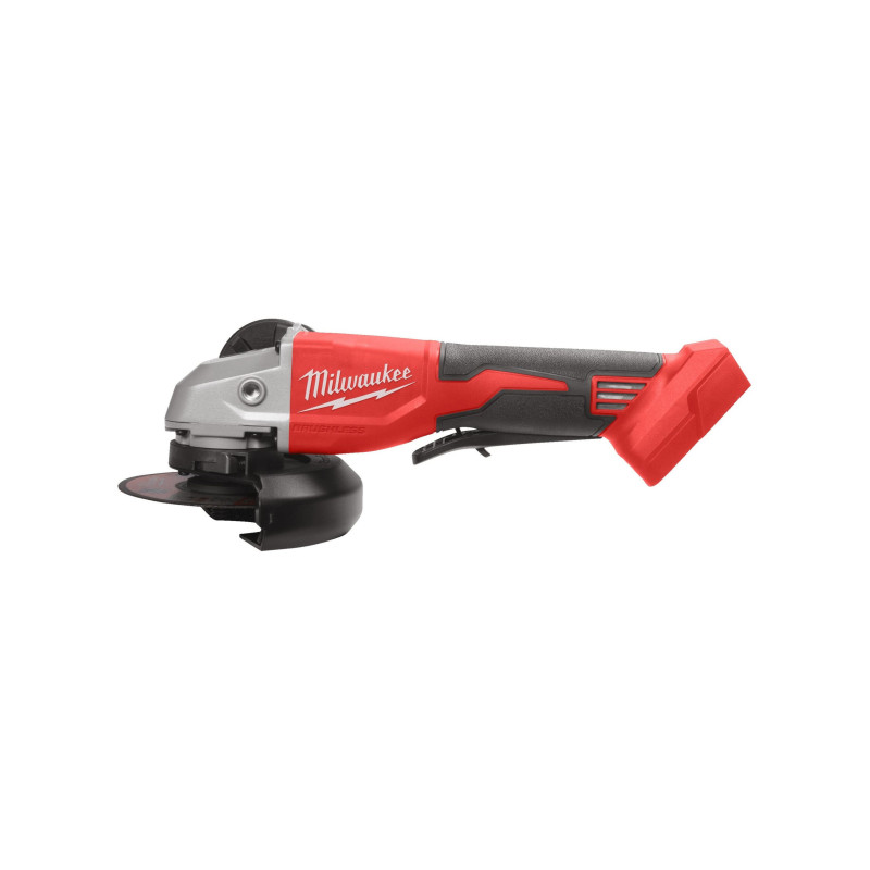 Шліфмашина кутова акумуляторна безщіткова MILWAUKEE, M18 BLSAG115XPD-0, діаметр 115мм (каркас, захисний кожух, ключ, опорна та з