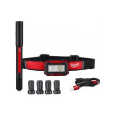 Набір ліхтарів IR HL450PL250 MILWAUKEE 4933492104 (тонкий, налобний, кліпси, кабель usb)