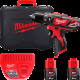 Дриль-шуруповерт з ударом акумуляторний MILWAUKEE, M12 BPD-202C (зарядний пристрій С12 С, 2 акумулятори М12 В2 2Аг, кліпса для р