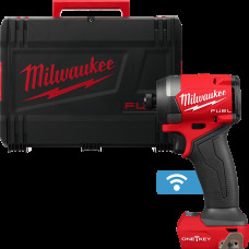 Шурупокрут ударний акумуляторний безщітковий 1/4" HEX MILWAUKEE, M18 ONEID3-0X, 226Нм (каркас, кліпса для ременя, тримач для біт
