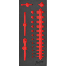 Пінне вкладення з ложементом для головок хромованих 1/4'', (28шт) (45х178,5х417мм) для шаф металевих MILWAUKEE