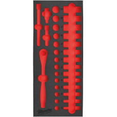 Пінне вкладення з ложементом для головок хромованих 3/8'' (32шт) (45х178,5х417мм) для шаф металевих MILWAUKEE