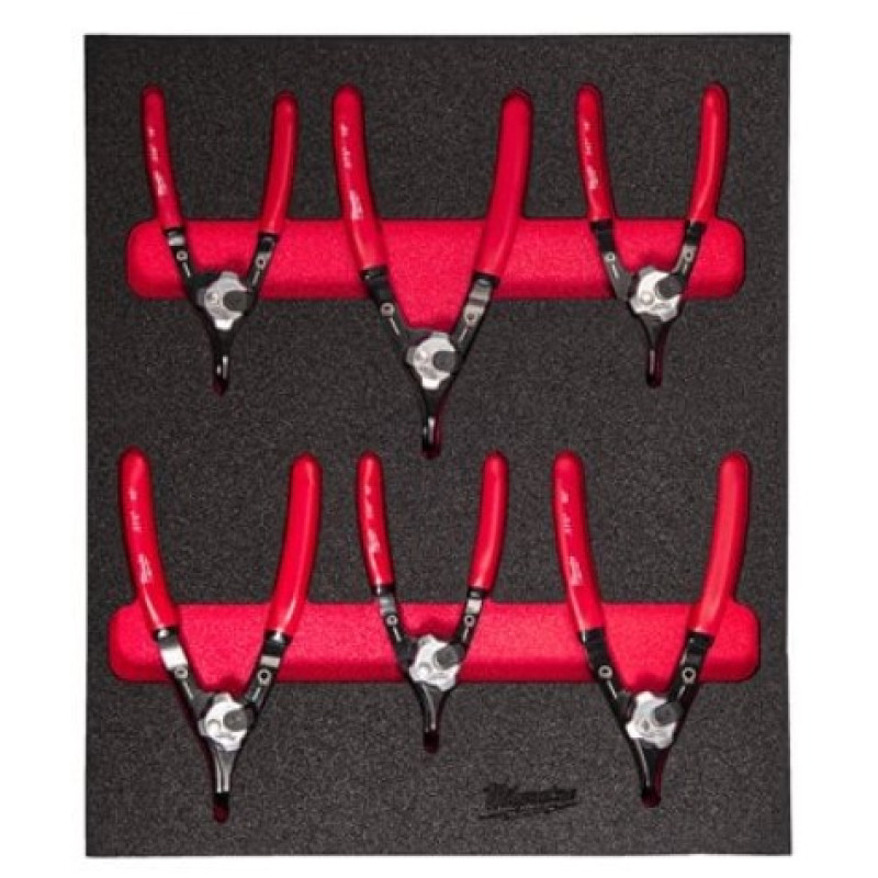 Ложемент з щипцями для стопорних кілець MILWAUKEE, (6шт) (45х357х417мм) для візків