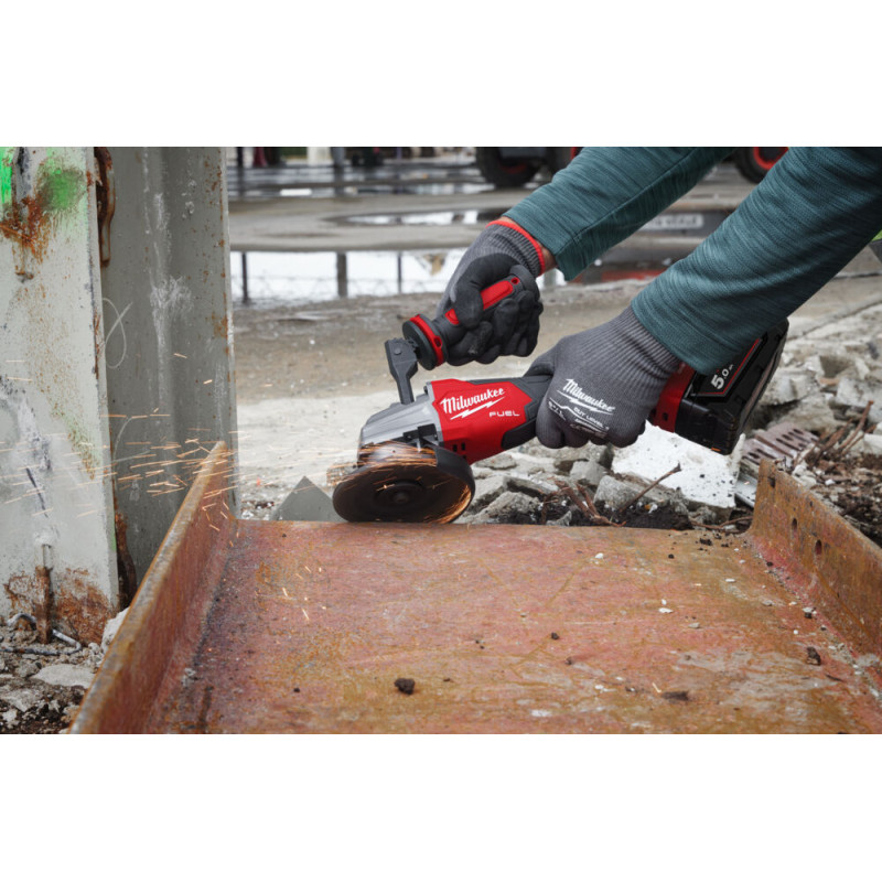 Шліфмашина кутова акумуляторна MILWAUKEE, M18 FSAGSVO125X-502X, 1200 Вт діаметр 125мм (+зар.пр., 2ак.Х5Аг, HD кейс)