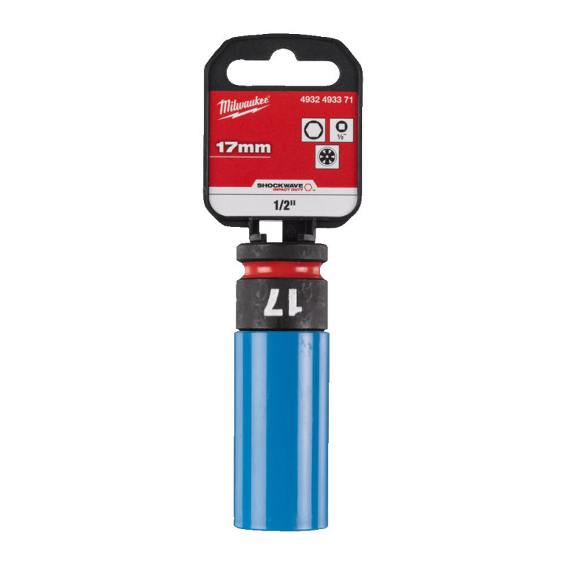 Головка ударна подовжена 1/2" AUTO MILWAUKEE, 17мм (пластик)