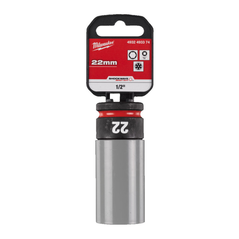 Головка ударна подовжена 1/2" AUTO MILWAUKEE, 22мм (пластик)