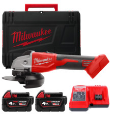 Шліфмашина кутова акумуляторна безщіткова MILWAUKEE, M18 BLSAG125X-402X, діаметр 125мм (зарядний.пристрій М12-18 С, 2 акумулятор