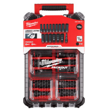 Набір головок ударних ShW 1/2" STD PACKOUT MILWAUKEE, подовжених, (10-24мм) (16шт) пластиковий органайзер