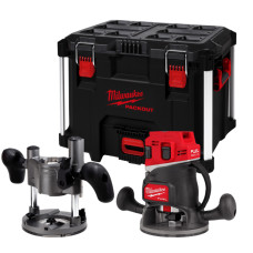 Фрезер акумулятрний кромкувальний MILWAUKEE, M18 FR12KIT-0P (цанги 8мм і 12мм, бічний упор, опорна плита, гайковий ключ, труба д