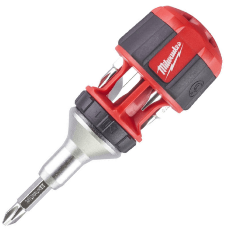 Викрутка з тріскачкою коротка універсальна 8-в-1 (PH/PZ/T/SL) MILWAUKEE
