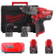 Дриль-шурупокрут з ударом акумуляторний безщітковий MILWAUKEE, M12 FPDXKIT-202X, 37Нм (зарядний пристрій С12 С, 2 акумулятори М1