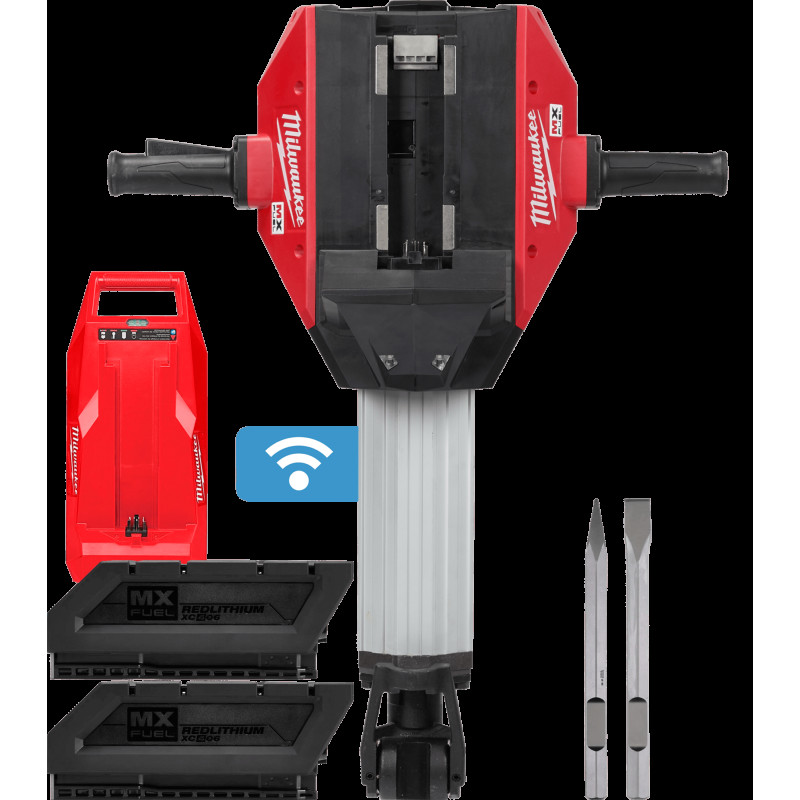 Молоток відбійний акумуляторний MILWAUKEE, MXF DH2528H-602 (68Дж) (зарядний пристірй MXF C, 2 акумулятори MXF XC406 6Аг)
