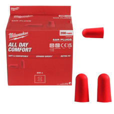 Беруші одноразові пінні червоні MILWAUKEE, (200 пар) картонна упаковка