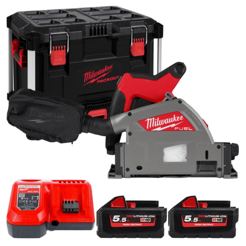 Аккумуляторный погружная циркулярная пила M18FPS55-552P FUEL (Li-Ion 5.5 Ач) MILWAUKEE