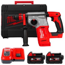 Перфоратор акумуляторний SDS-PLUS MILWAUKEE, M18 BLHX-502X, 2,3 Дж (зарядний пристрій M12-18 FC, 2 акумулятори М18 В5 5Аг, патро