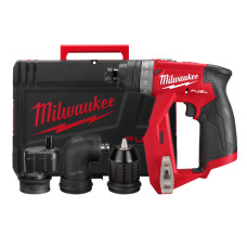 Дриль-шурупокрут акумуляторний MILWAUKEE, M12 FDDXKIT-0X, 34Нм (4 насадки FIXTEC, кліпса для ременя, HD кейс)