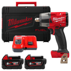 Гайковерт акумуляторний безщітковий 1/2'' MILWAUKEE, M18 FMTIW2P12-502X, 881Нм, з піном (зарядний пристрій M12-18 FC, 2 акумулят
